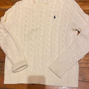 Polo Ralph Lauren Cream Cable Knit Sweater for Men